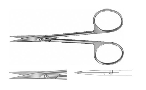 ОЧНІ НОЖИЦІ ПРЯМ. Г/Г 95MM